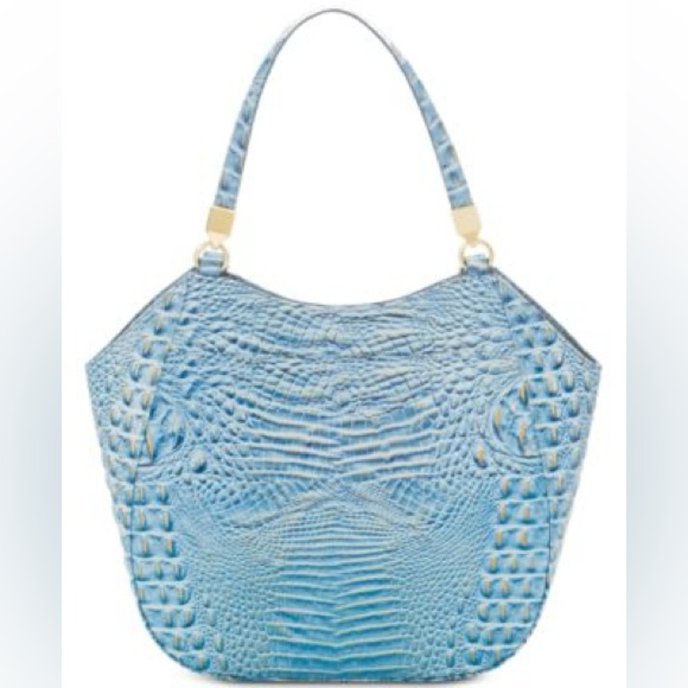 Brahmin Jacquelin Blue Crocodile-Embossed Women's Bag meduim